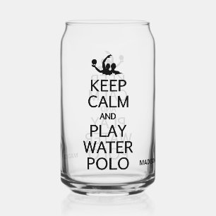 Verre Canette Conserver le calme et jouer Water Polo nom personn