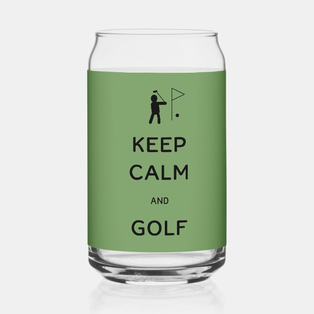 Verre Canette Conserver le calme et le golf (Recto)