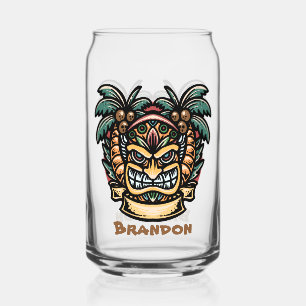 Verre Canette Cool Hawaii tiki parti ajouter nom