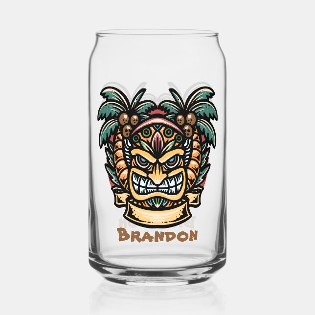 Verre Canette Cool Hawaii tiki parti ajouter nom (Recto)