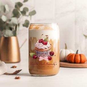 Verre Canette Coquette Aesthétique Bow Cherry Personnalisé