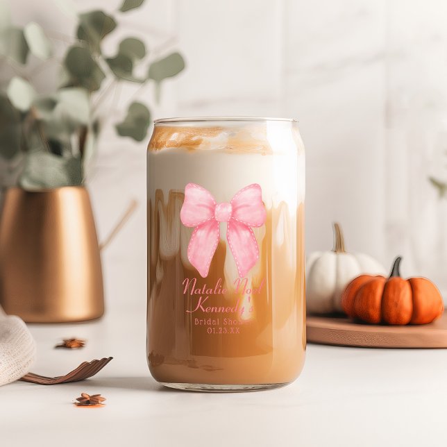 Verre Canette Coquette esthétique Cute Rose Bow Personnalisé (Créateur téléchargé)