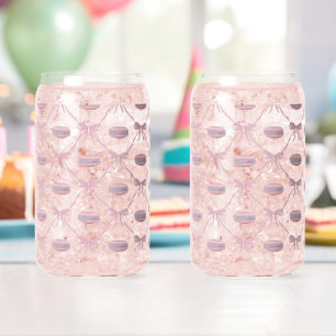 Verre Canette Coquette Rose Girl Bow & Macarons