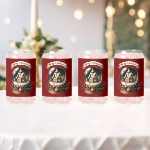 Verre Canette Cosy Christmas Snow Globe Cottage Scène