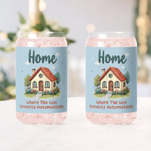 Verre Canette Cosy Cottagecore Home Whimsical House Art