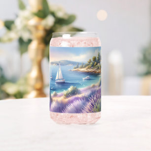 Verre Canette Côte de Lavande Méditerranéenne avec Voiliers