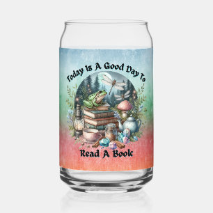 Verre Canette Cottagecore Bois, Livres, Grenouille