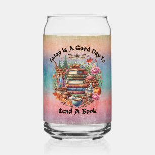 Verre Canette Cottagecore Bois, Livres, libellule