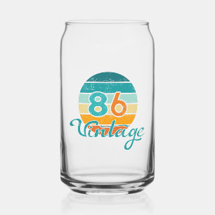 Verre Canette Coucher de soleil rétro 86 en détresse vintage