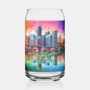 Verre Canette Couleur Miami Skyline