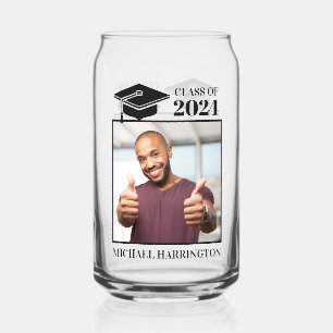 Verre Canette Couleur photo et texte personnalisée