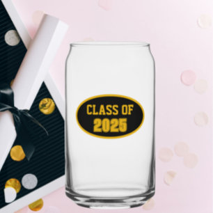 Verre Canette Couleurs de l'école Noir et Or Année
