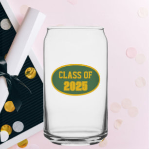 Verre Canette Couleurs de l'école verte et or Année de classe