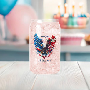 Verre Canette Couleurs patriotiques personnalisées Amérique Aigl