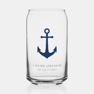 Verre Canette Couleurs Personnalisées Ancre Capitaine Personnali