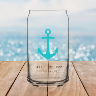 Verre Canette Couleurs Personnalisées Ancre Capitaine Personnali