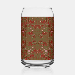 Verre Canette Coupes de fleurs en forme de cœur