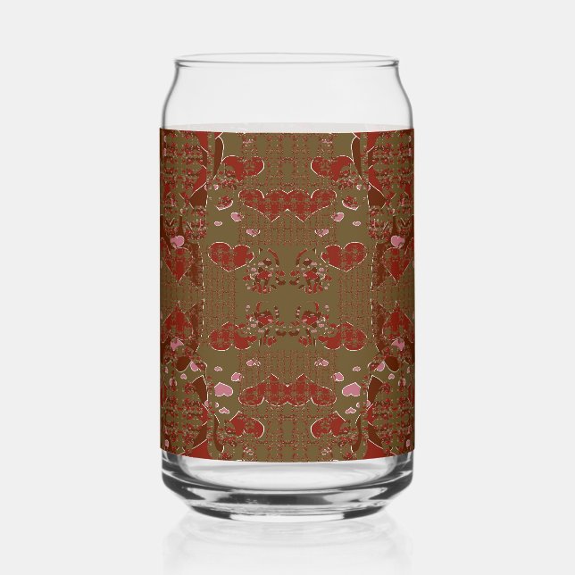 Verre Canette Coupes de fleurs en forme de cœur (Recto)