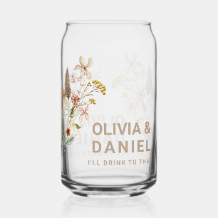 Verre Canette Coupes Mariages fleurs sauvages