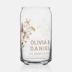 Verre Canette Coupes Mariages fleurs sauvages