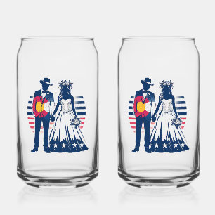 Verre Canette Couple du Colorado