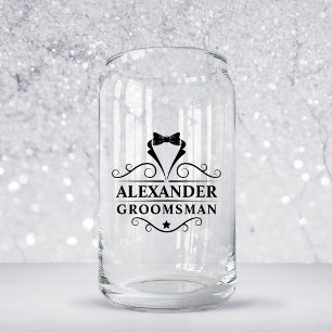 Verre Canette Cravate noire Groomsman prise
