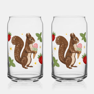 Verre Canette Crème Glacée Botanique à la Fraise Écureuil Fantai