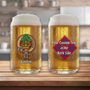 Verre Canette Crête du clan Hamilton sur tartan rouge