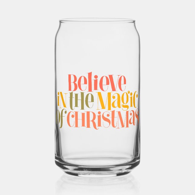 Verre Canette Croire à la magie de Noël - Style rétro (Recto)