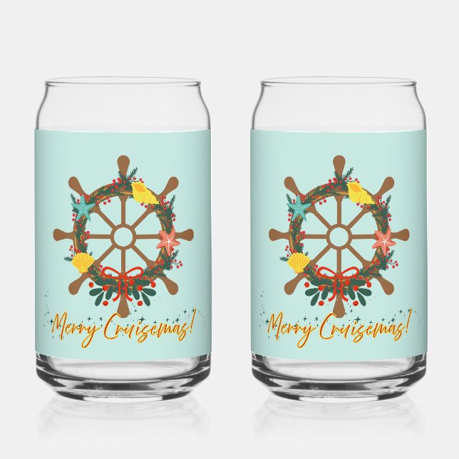 Verre Canette Croisière Noël Nautical (Recto)