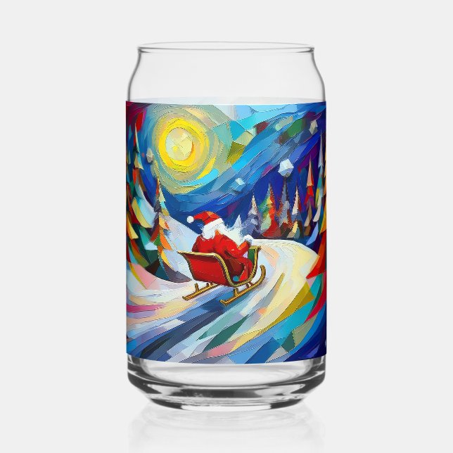 Verre Canette Cubisme Santa Noël Fêtes (Recto)