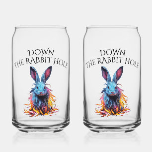 Verre Canette Custom Down Rabbit Hole Blue Bunny