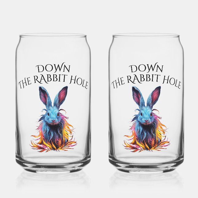 Verre Canette Custom Down Rabbit Hole Blue Bunny (Recto)