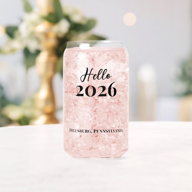 Verre Canette Custom Text Hello 2026 New Years Eve Party (Insitu (Mariage))