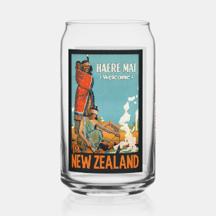 Verre Canette Custom Text Voyage vintage Nouvelle-Zélande