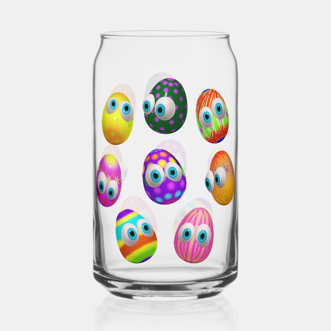 Verre Canette Cute and Funny Easter Eggs Cartoon (Recto)