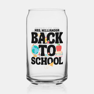 Verre Canette Cute Back To School Teacher