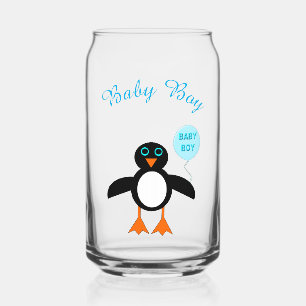 Verre Canette Cute Blue Baby Boy Pingouin Personnalisé Genre Rév