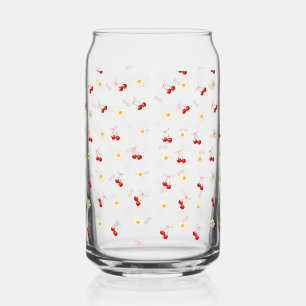 Verre Canette Cute Cerise arc avec floral