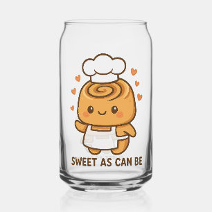 Verre Canette "Cute Cinnamon Roll Chef - Kawaii Baking Design