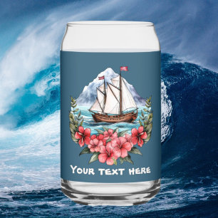 Verre Canette Cute Hawaiian Sailboat ajouter texte plage