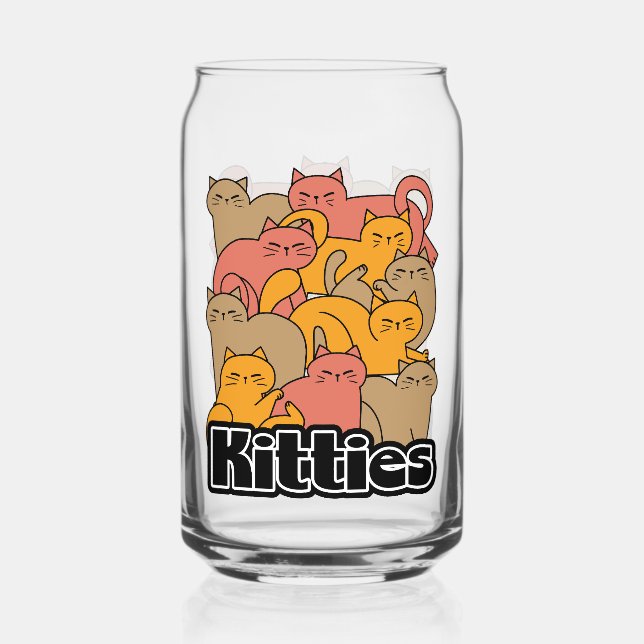 Verre Canette Cute Kitties Design - Cat Art adorable (Recto)