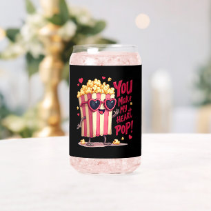 Verre Canette Cute Popcorn Valentine Vous Faites Mon Coeur Pop!