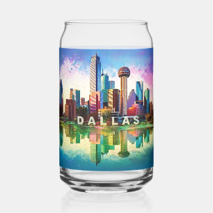 Verre Canette Dallas Skyline coloré