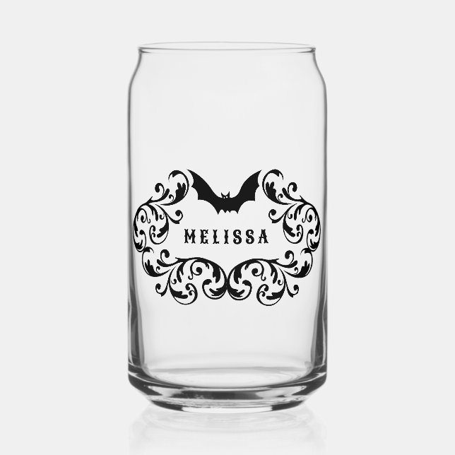 Verre Canette Damask Glam Bat Personnalisé (Recto)