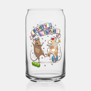 Verre Canette Dancing Mice Fête Horaire Bannière Confetti & Ball