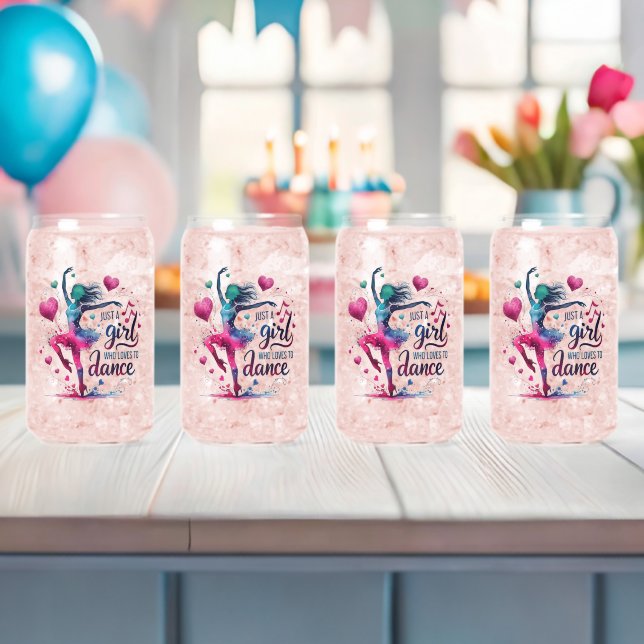 Verre Canette Danse Rétro Juste Une Fille Qui Aime Danser (Insitu (Baby Shower))