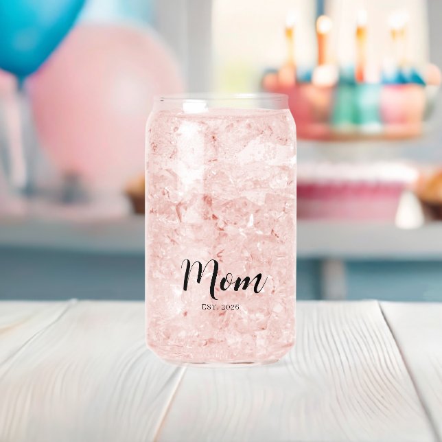 Verre Canette Date de Mère Personnalisée Style de Texte Moderne (Insitu (Baby Shower))