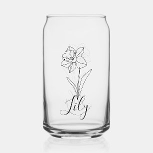 Verre Canette Décembre personnalisé Narcisse Cadeau Fleur de nai