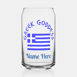 Verre Canette Déesse grecque et drapeau de la Grèce personnalisé